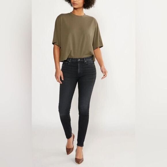 NWT EDWIN Women’s Giselle Mid Rise Skinny Jeans Color Black Creek - Size 27 - Picture 1 of 8